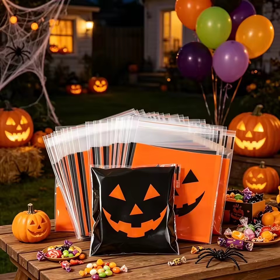 Food Halloween Snacks - 50/100 pièces Sacs à bonbons Halloween