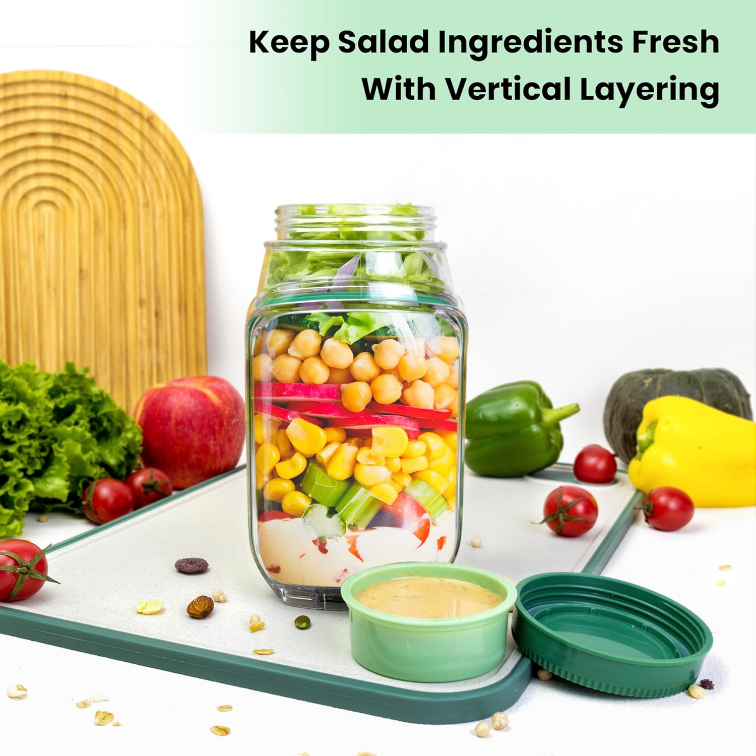 Food Snacks That Are Green - Lot de 2 récipients à salade