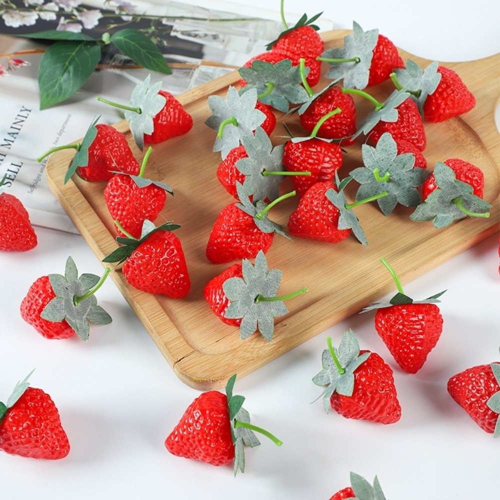 Foods X - 10 pièces de fraises artificielles réalistes,
