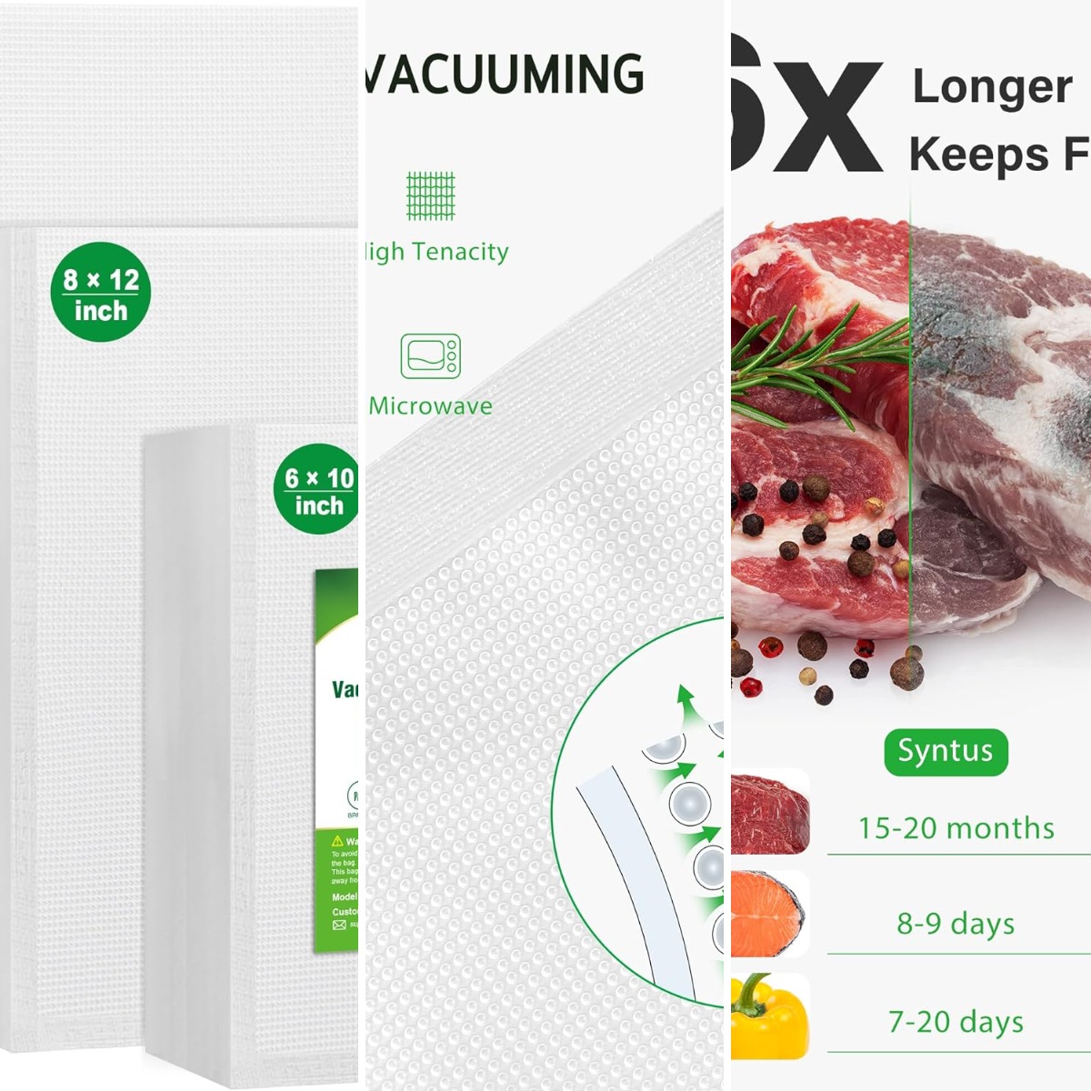 Foods X - Sacs sous vide, 150 gallons (11'