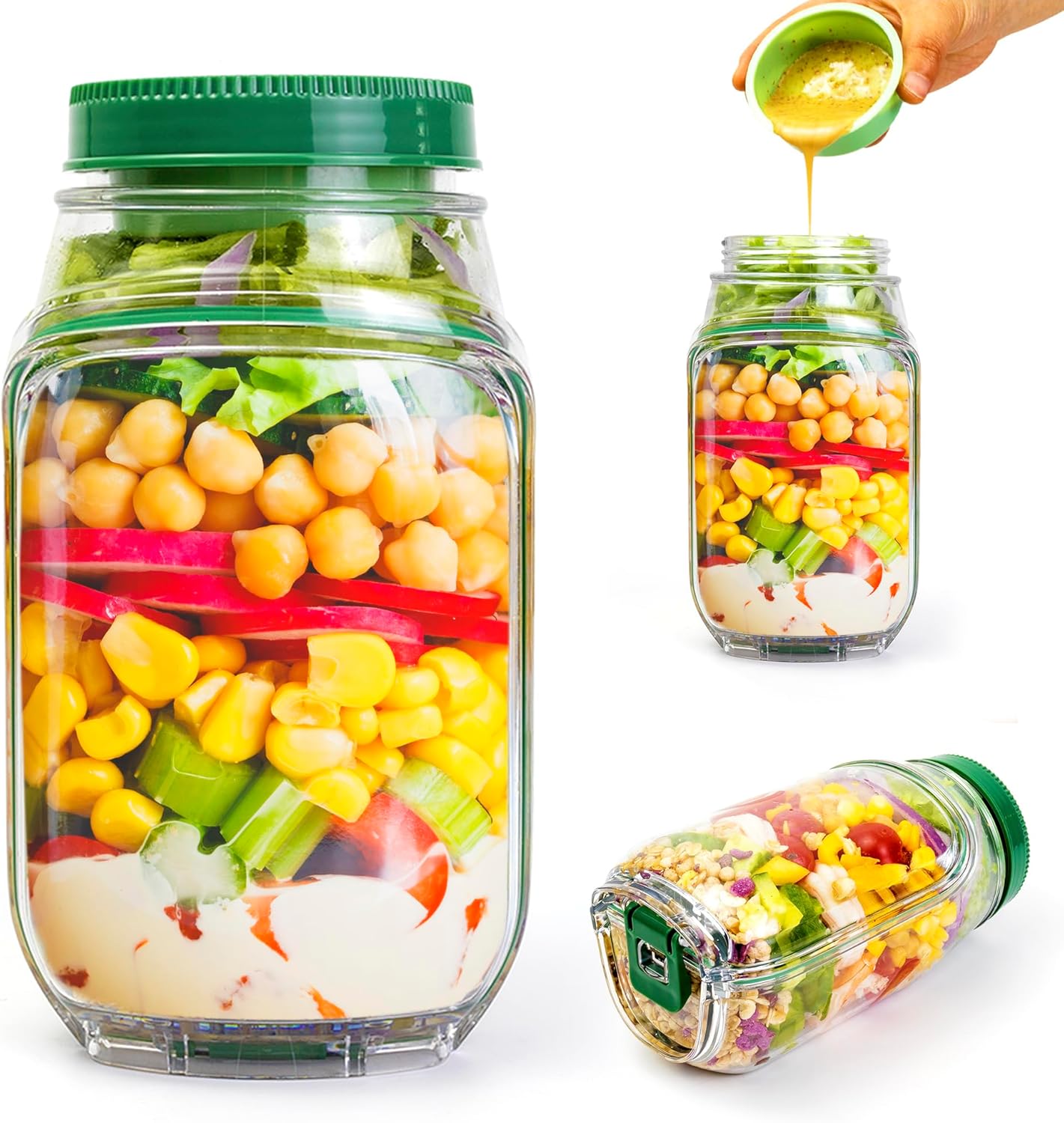 Lot de 2 récipients à salade d - Food Snacks That Are Green avis et prix