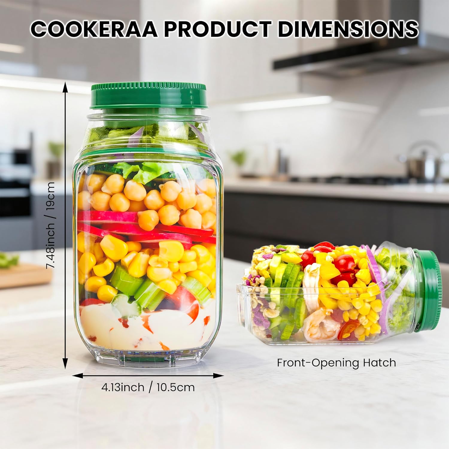 Lot de 2 récipients à salade d - Food Snacks That Are Green avis et prix