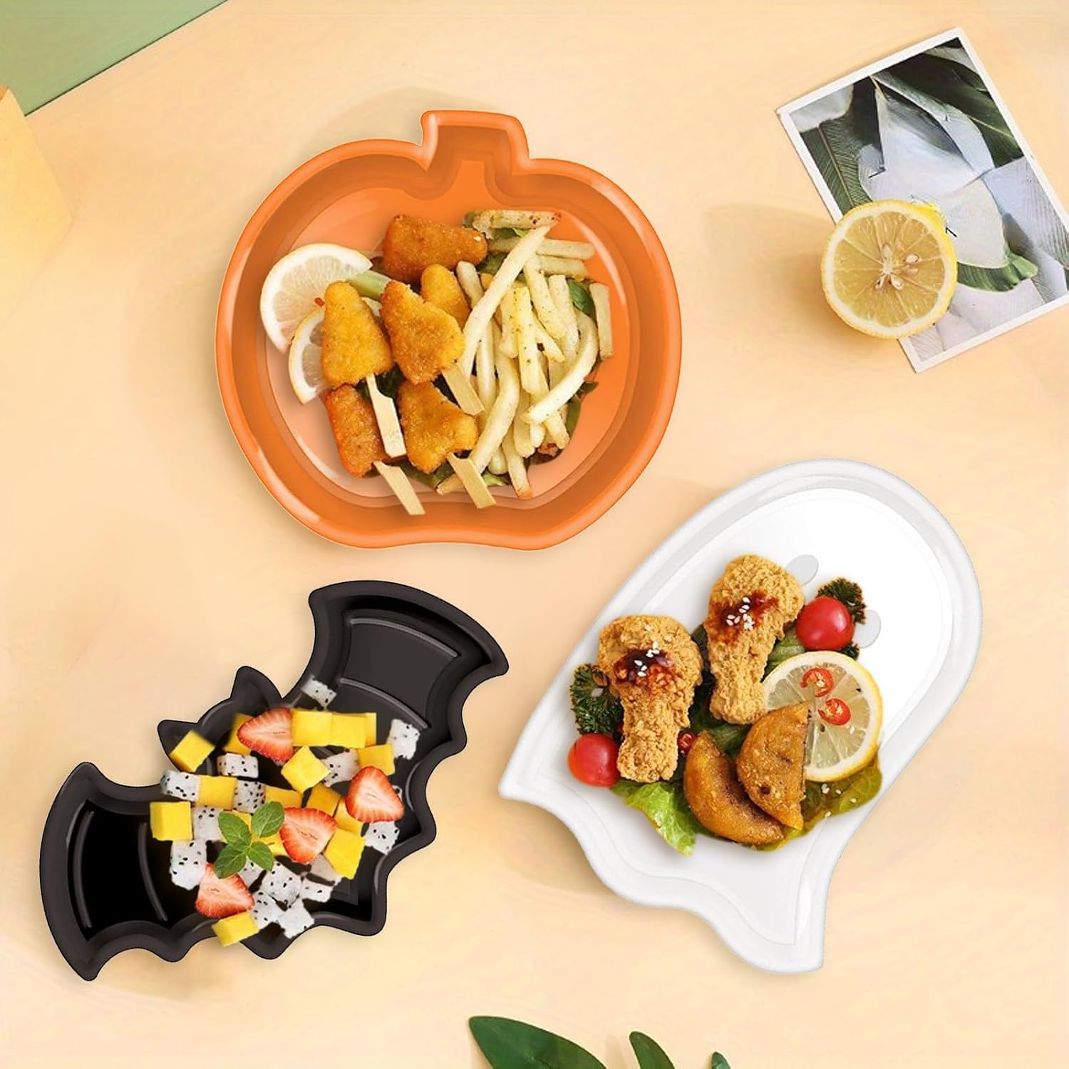 Ensemble d'assiettes réutilisa - Food Halloween Snacks avis et prix