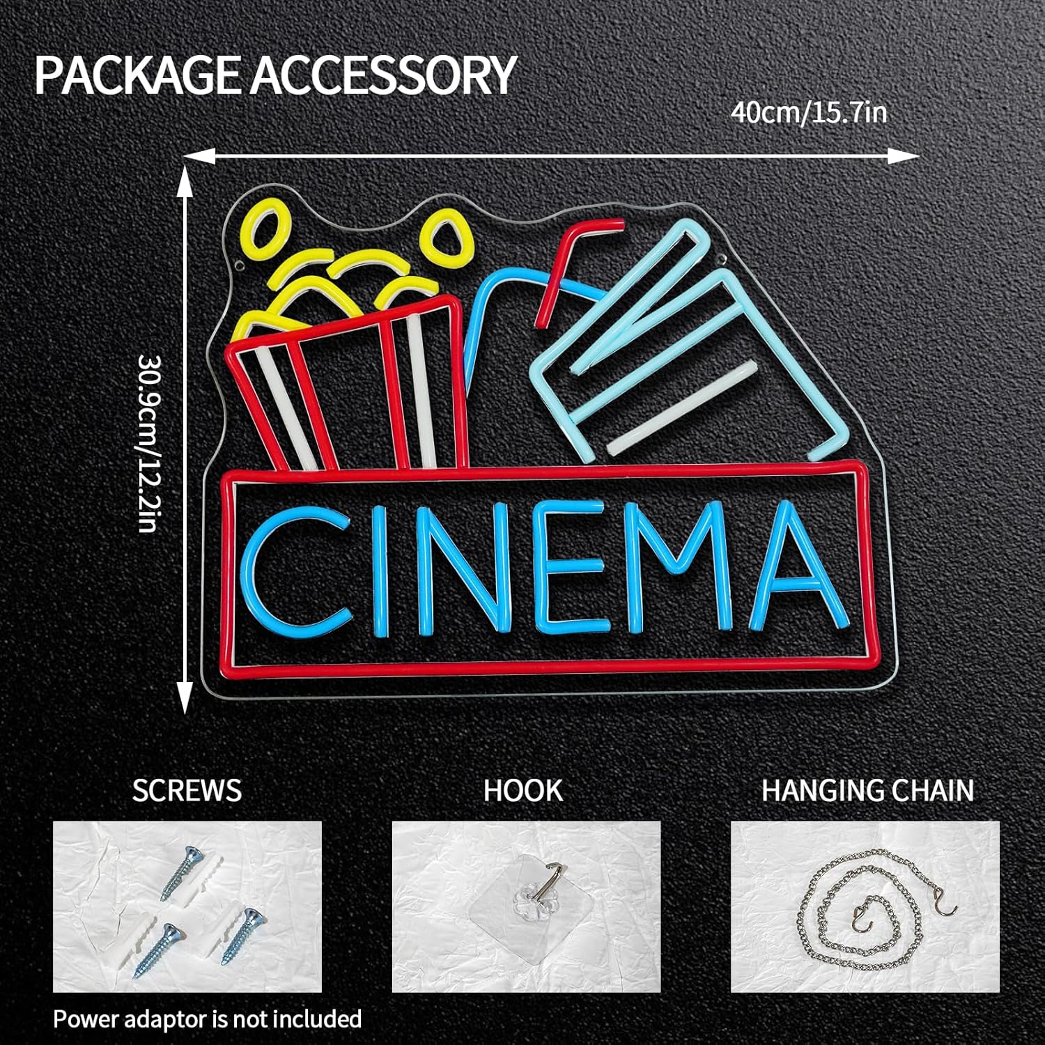Enseigne néon LED dimmable Pop - Snacks Food Video avis et prix