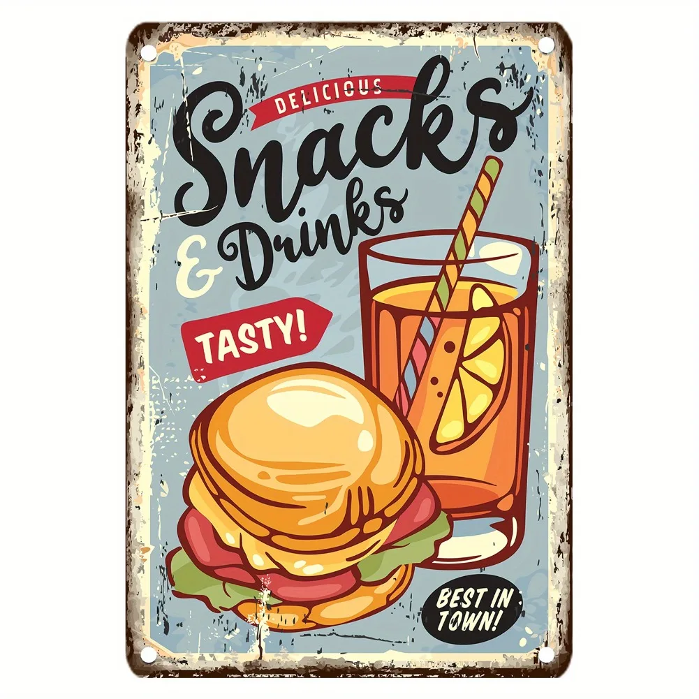 Panneau métallique alimentaire - Food Snacks Easy avis et prix